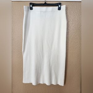 H&M Divided White Ribbed Skirt Size L